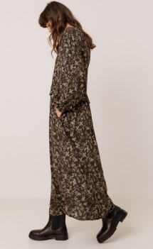AW26 MAXI-VOLUME BOHO DRESS - BLACK