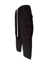 Rick Owens FW23 LUXOR CARGO CROPPED IN  BLACK BRUSHED HEAVY TWILL