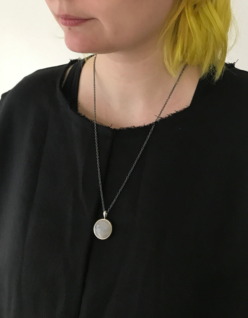 WDTS Pavani Necklace Labrodorite Stone - Silver Chain