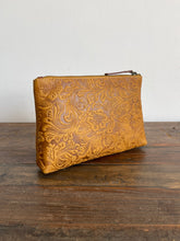 CollardManson Floral Tan leather Pouch