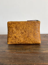 CollardManson Floral Tan leather Pouch