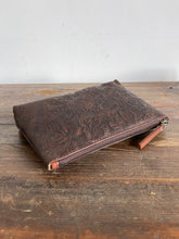 CollardManson Deep Brown Floral leather Pouch