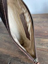 CollardManson Deep Brown Floral leather Pouch