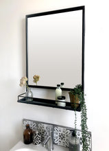 Theo Wall mirror with mini shelf black
