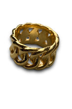 925 Silver Chain ring Gold