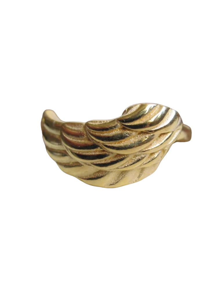 925 Silver - gold plated wing ring