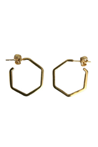 Irregular hammered gold plated small hoops