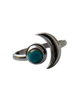 925 Silver Turquoise moon ring