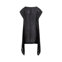 RICK OWENS SS24 LIDO FAUN TOP IN BLACK WASHED SILK HABOTAI