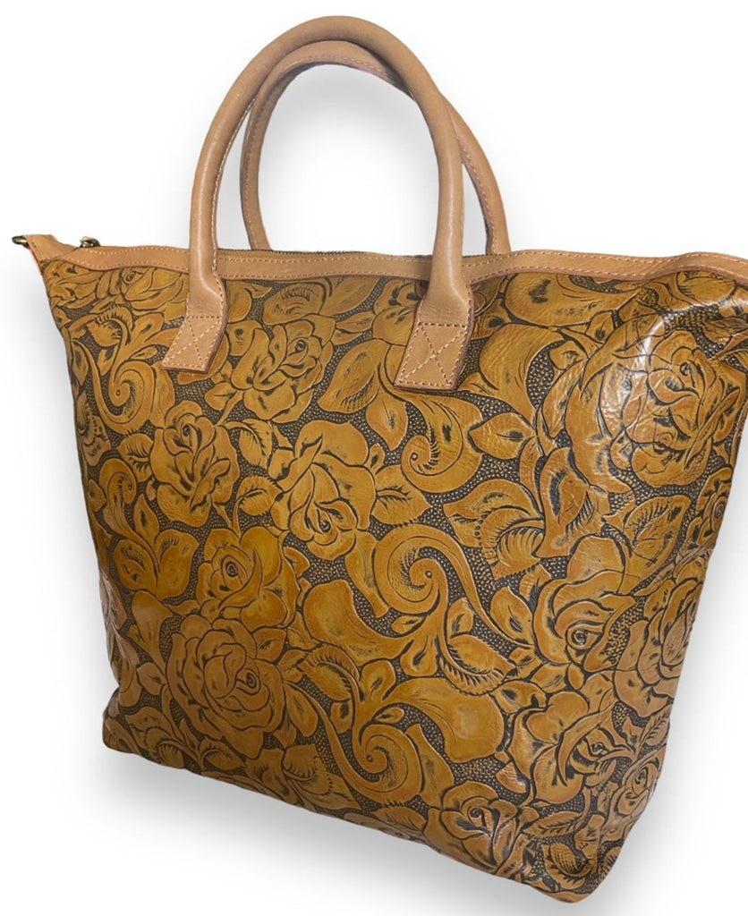 CollardManson Elke leather Bag - Havana floral