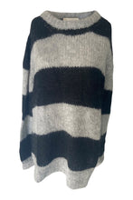 WDTS - Seth Mohair striped jumper- black / grey stripe