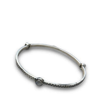 925 silver Tri stone bangle- moonstone