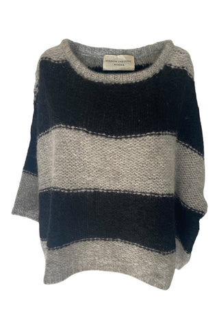 WDTS - Mia - Mohair Sweater- black grey stripe