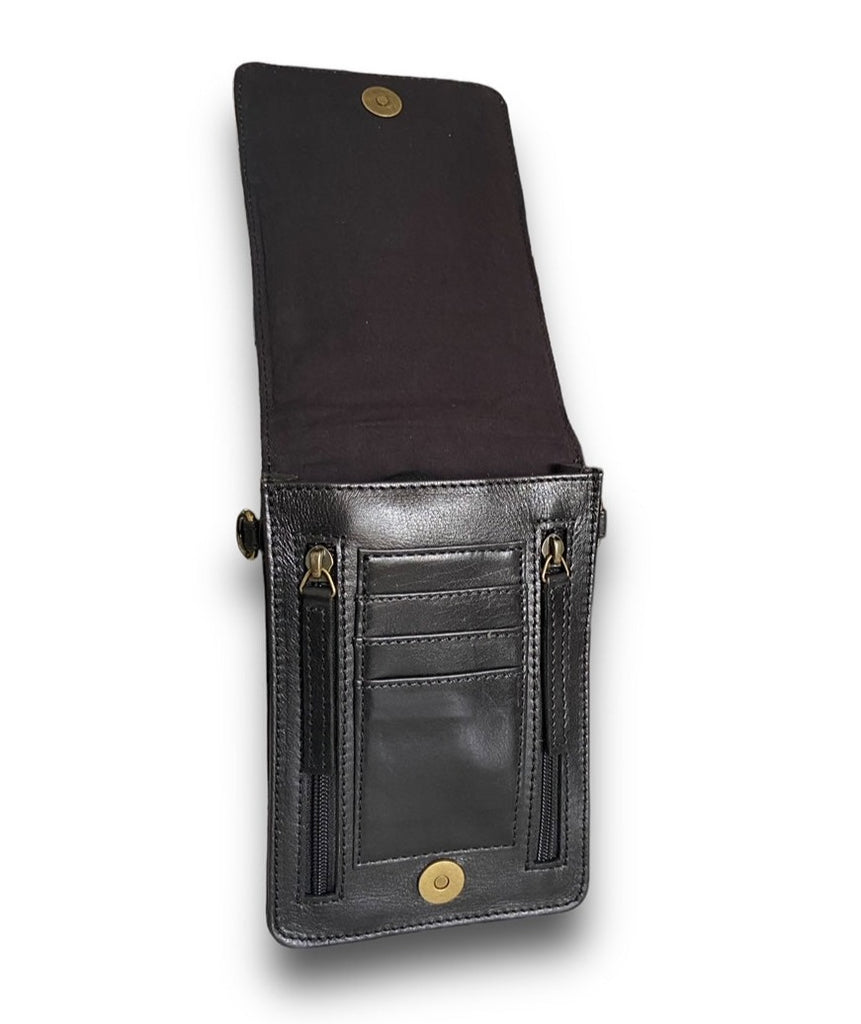 CollardManson black floral phone/ wallet bag