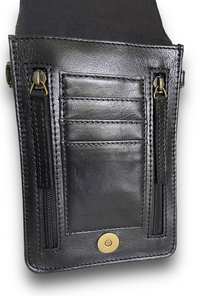 CollardManson black floral phone/ wallet bag