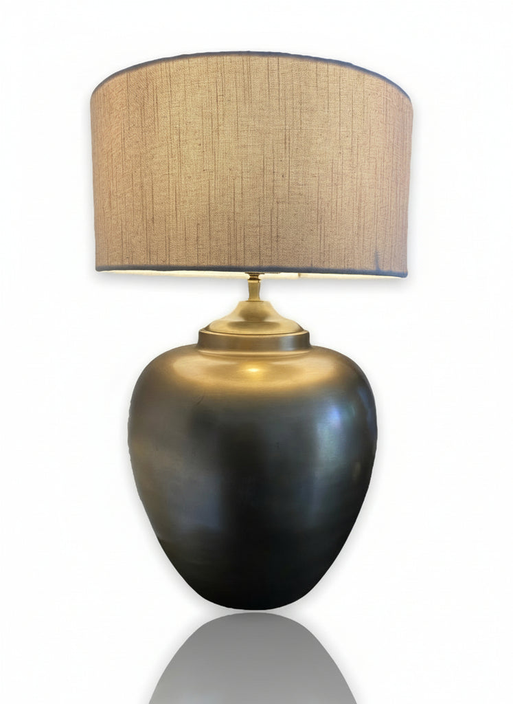 Deimas lamp - Antique brass finish & Linen Shade