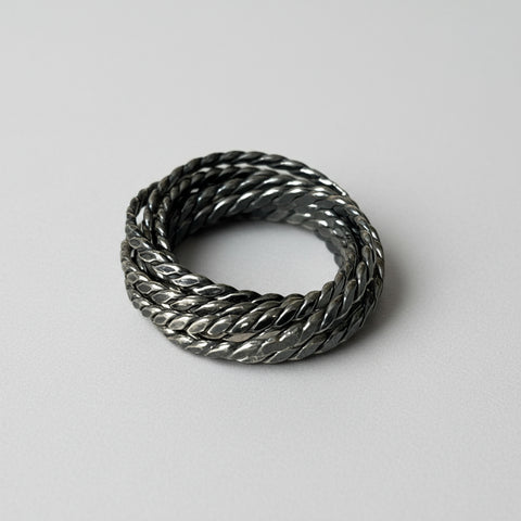 8 Twisted Silver Rings