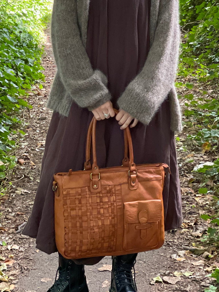 Sienna Bohemian Leather Bag - Tan