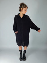 WDTS Shirt Dress in Cotton/Linen  - Black