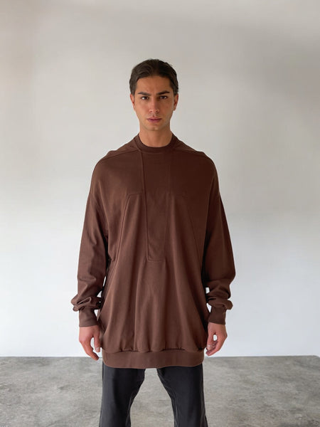 RICK OWENS KNIT TOP SPLINTERED, BROWN