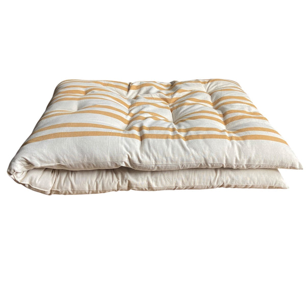 Maitri Cream and amber striped mattress