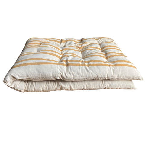 Maitri Cream and amber striped mattress