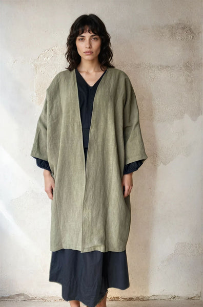 WDTS  - Danya Kimono coat Olive Linen