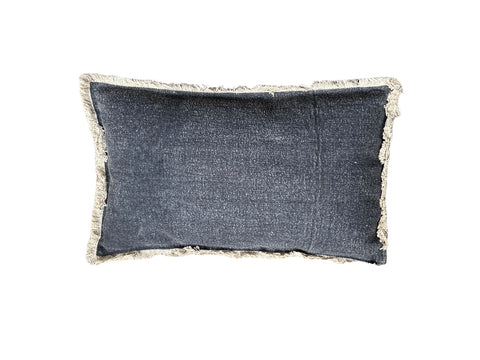 Dara Cotton Cushion 30x50cm - Charcoal