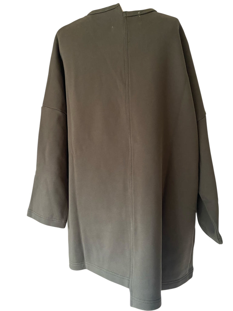 WDTS Asymmetric Heavy Jersey Heron Top Olive