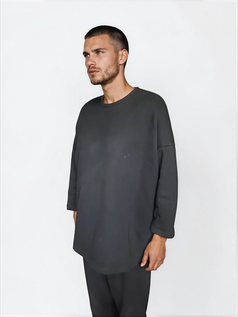 WDTS Asymmetric Heavy Jersey Heron Top Black
