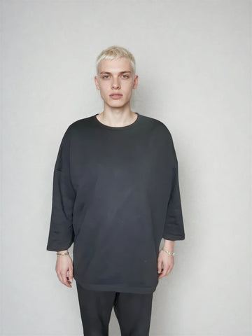 WDTS Asymmetric Heavy Jersey Heron Top Black