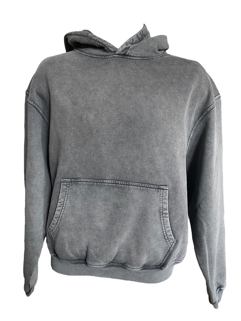 WDTS Heavyweight Unisex HOODED SWEATSHIRT distressed charcoal