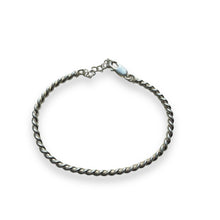 925 lightly Oxidised Silver rope chain bracelet