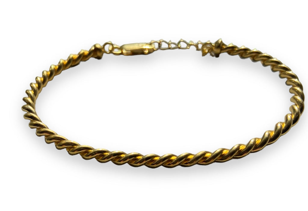 925 Gold Plated Silver rope chain bracelet