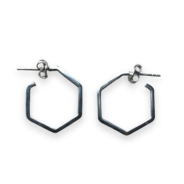 Silver 925 small hexagon Earrings