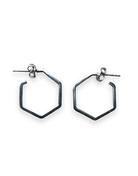 Silver 925 small hexagon Earrings
