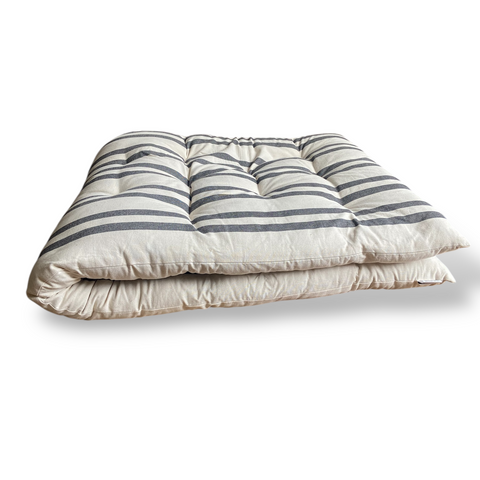 Maitri Cream and charcoal striped mattress 70 x 175cm