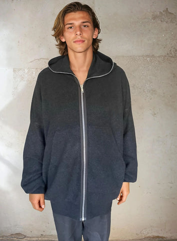 RICK OWENS FW25 CONCORDIANS GIMP HOODIE OVERSIZE IN BLACK ALPACA KNIT