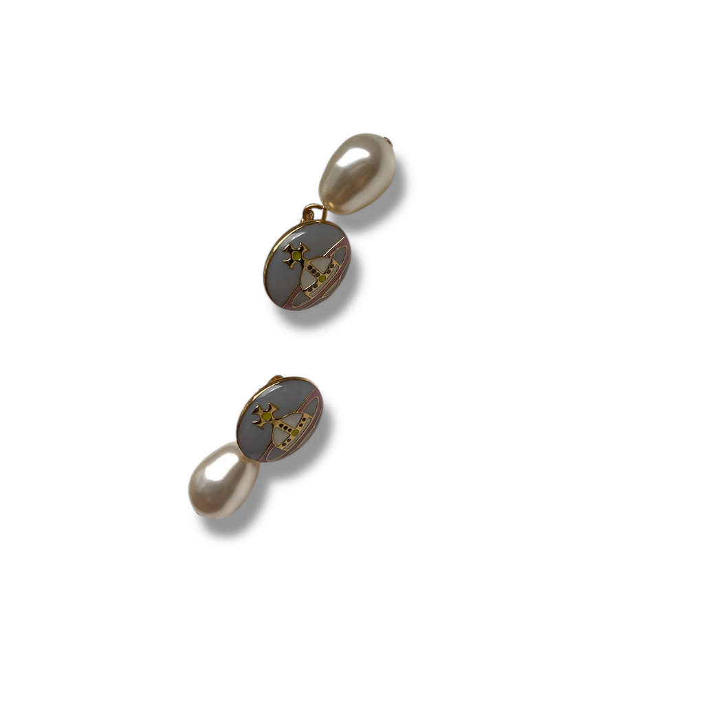 Vivienne Westwood Loelia Earrings- Platinum/Light Pink