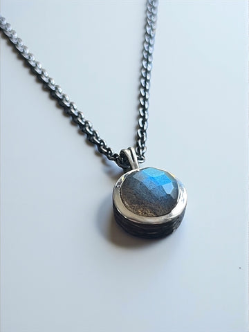 WDTS Pavani Necklace Labrodorite Stone - Silver Chain