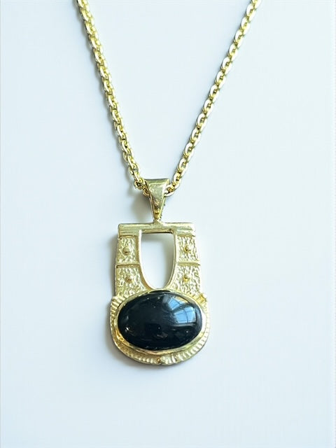 Luna necklace - gold with Black Onyx stone