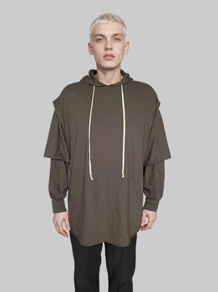 DRKSHDW BY Rick Owens SS26 TEMPLE Tommy Hustler Hoodie Dark Dust