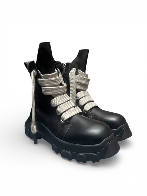 Rick Owens SS26 JUMBOLACE ARMY BOZO TRACTOR LEATHER BOOTS