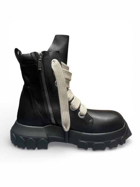 Rick Owens SS26 JUMBOLACE ARMY BOZO TRACTOR LEATHER BOOTS