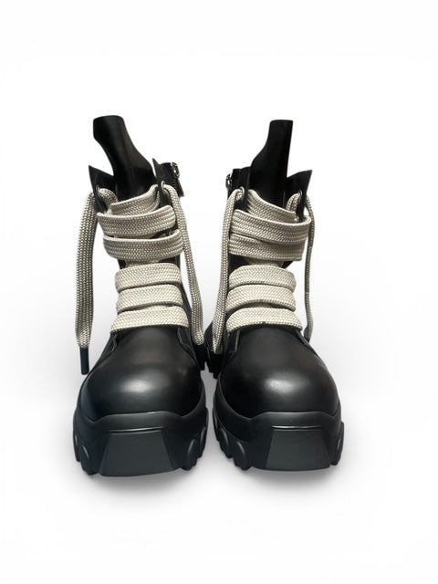 Rick Owens SS26 JUMBOLACE ARMY BOZO TRACTOR LEATHER BOOTS
