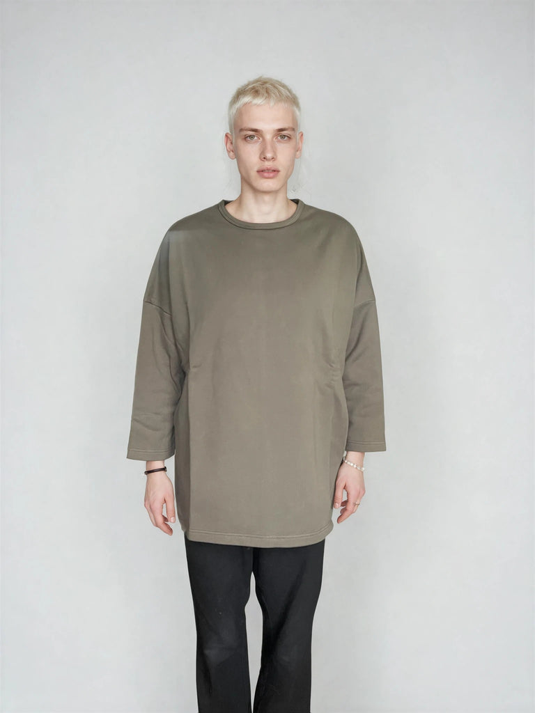 WDTS Asymmetric Heavy Jersey Heron Top Olive