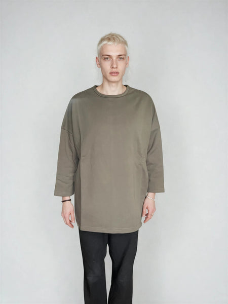 WDTS Asymmetric Heavy Jersey Heron Top Olive