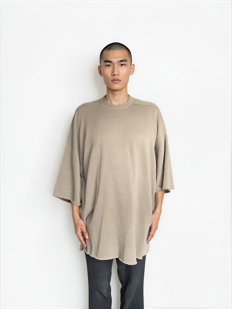 Rick Owens SS26 TEMPLE TOMMY KNIT SWEAT T-SHIRT Dust