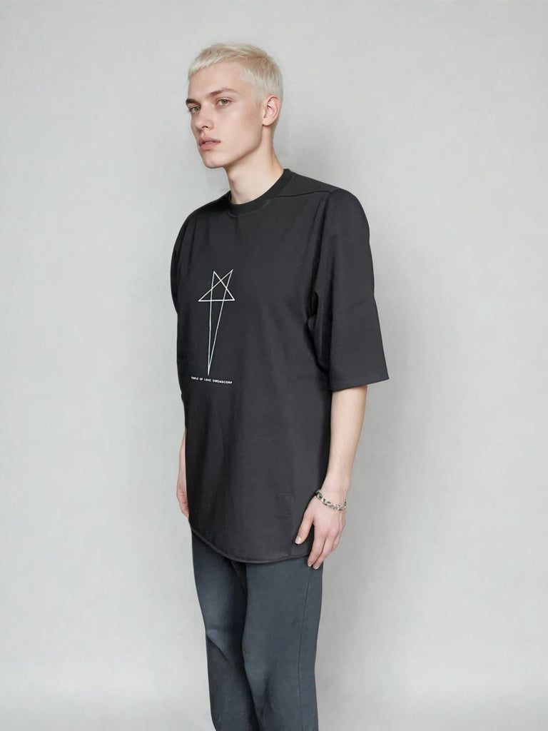 DRKSHDW by Rick Owens SS26 JUMBO SS T IN BLACK KNIT T-SHIRT