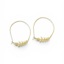 Leafy branch hoop - gold plated